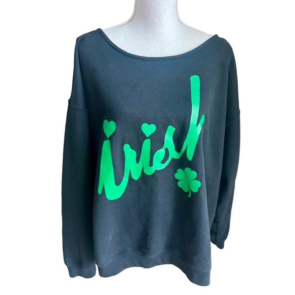 Black & green irish loose fit sweatshirt size XL - Picture 1 of 4